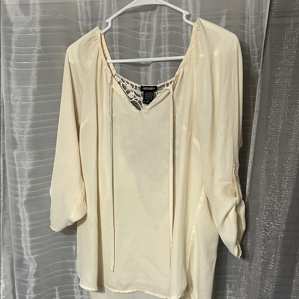 Apt. 9 Cream Blouse with Lace Detail